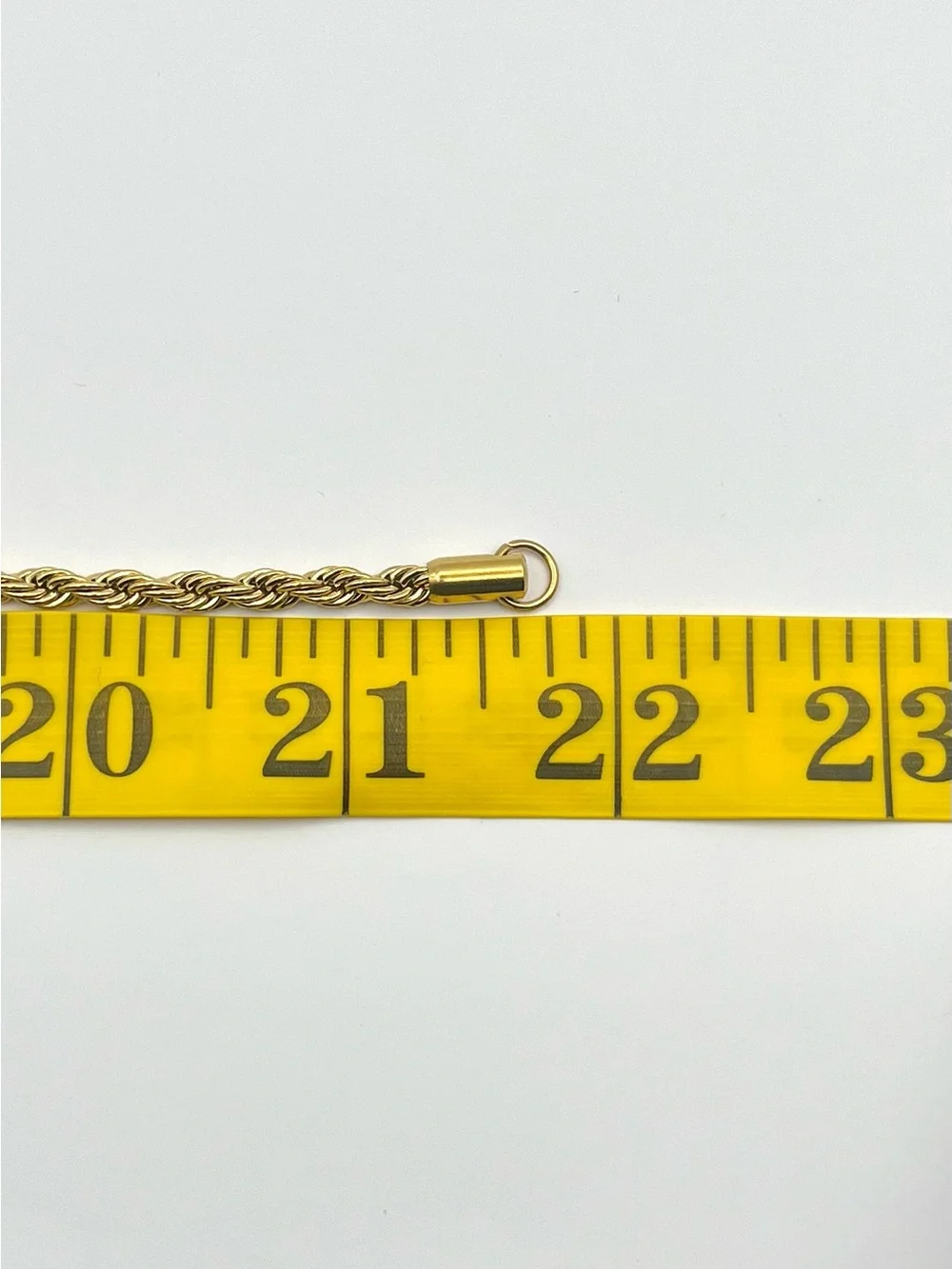 18K Gold PVD Plated 4mm Rope Chain 22” Stainless Steel Necklace